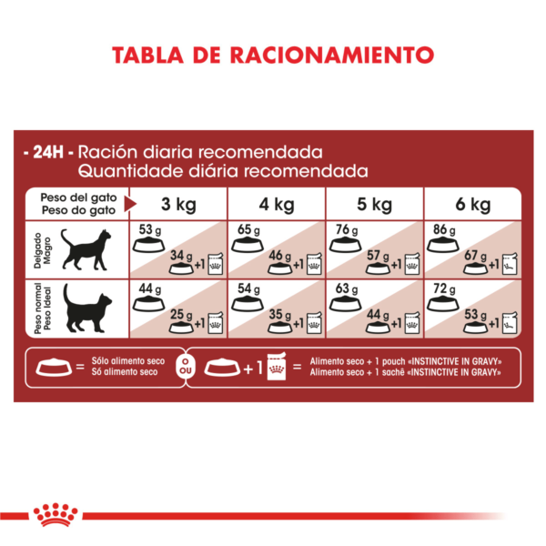 Tabla de Racionamiento Royal Canin Gato FIT