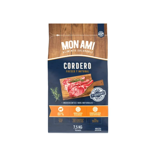 Alimento Natural para perros MON AMI CORDERO 7,5 KG