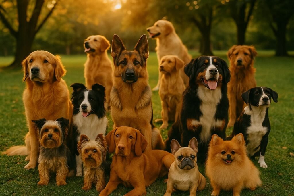 jauria de perros posando para la foto