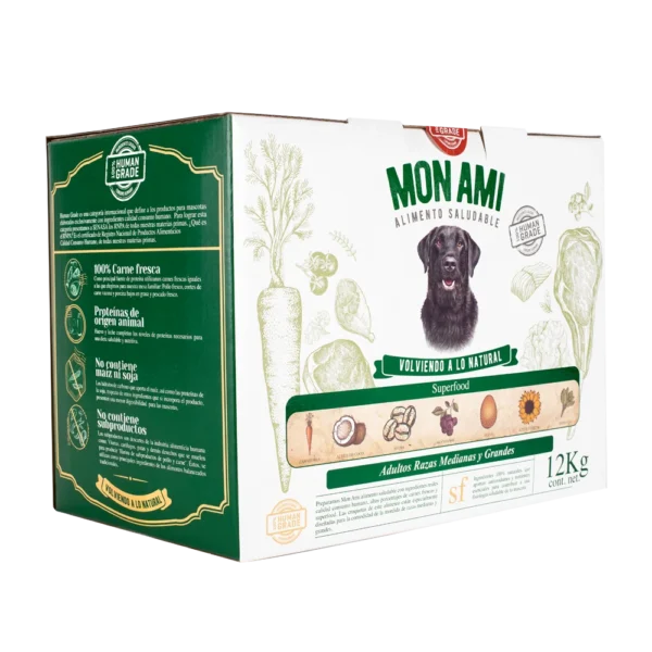 Alimento Natural para perros Medianos y Grandes MON AMI SUPERFOOD x 12 Kg.